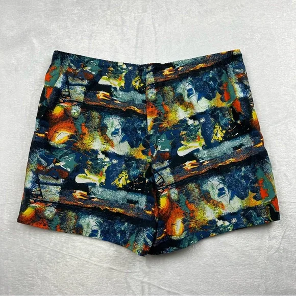 Vintage 1990s Nike Abstract Swim Trunks Shorts Medium - Picture 2 of 5